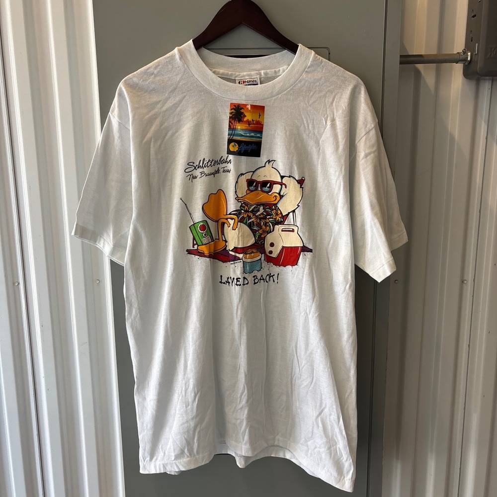 Vintage 80's Layed Back Duck Texas Beach Destination Shirt XL
